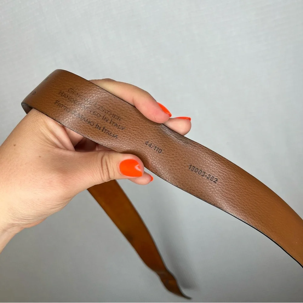 Joseph Abboud |‎ Size 44 Brown Tan Leather Belt with Silver Buckle